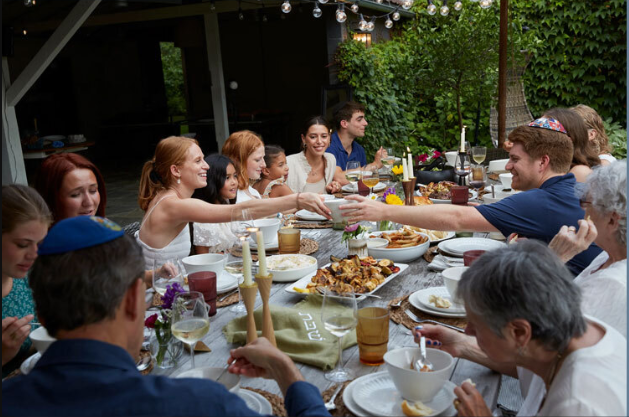 People gathering around a table